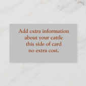 Weiden lassen von Kuh-Geschäften Card2-customize Visitenkarte (Rückseite)