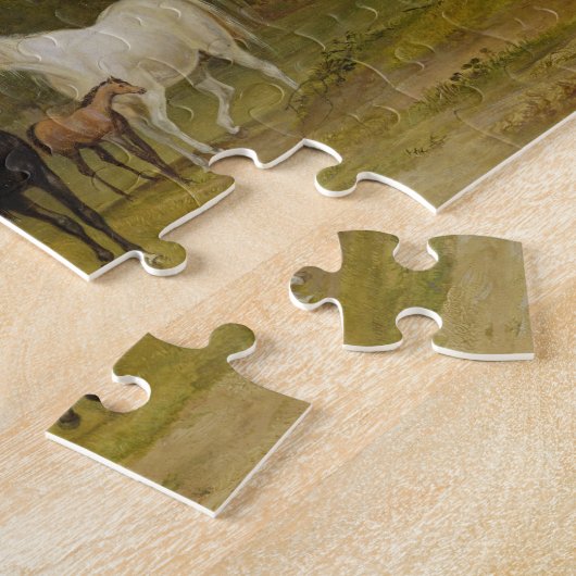 Weiden lassende Pferde: Stuten und Fohlen auf Puzzle (Seite)