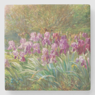 Weiden und Schwertlilien an einem Bach Steinuntersetzer