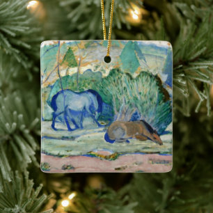 Weiden von Franz Marc, Vintage Kunst Keramikornament