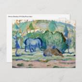 Weiden von Franz Marc, Vintage Kunst Postkarte (Vorne/Hinten)