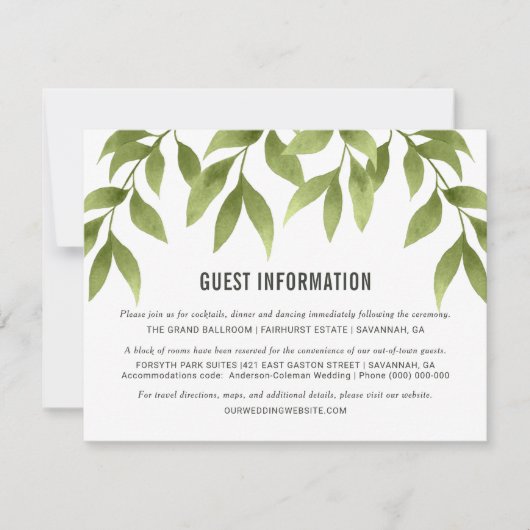 Weiden Wasserfarben - Details Einladung (Vorderseite)