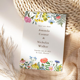 Weiden-Wildblumen Save the Date einladen Einladung