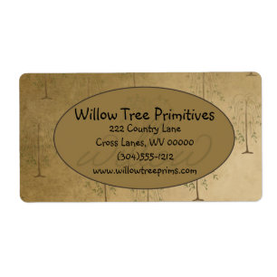 Weidenbaum Primitive Country Etikett