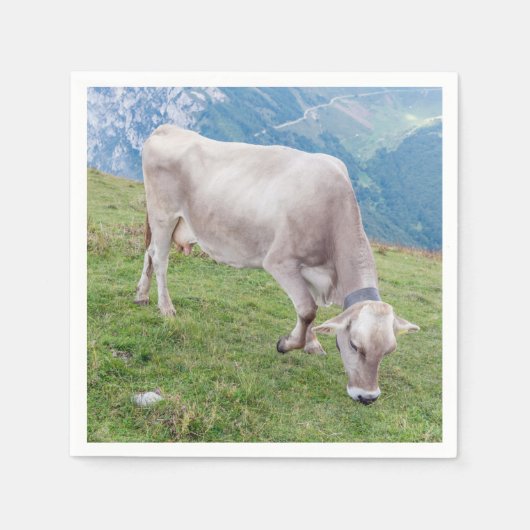 Weidende Kuh Serviette (Vorderseite)