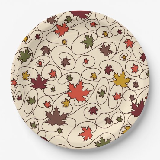 Weidenfallmuster aus dem Ahornleaf Pappteller (Vorderseite)