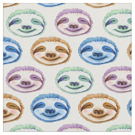 Weidenfaultier mit mehrfarbigem Wasserfarbenmuster Stoff