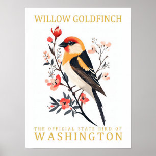 Weidengoldfink Vogel von Washington Reise Poster