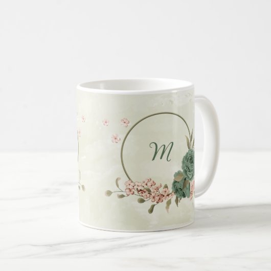 Weidengrün Blütenblüte Kaffeetasse (VorderseiteRechts)