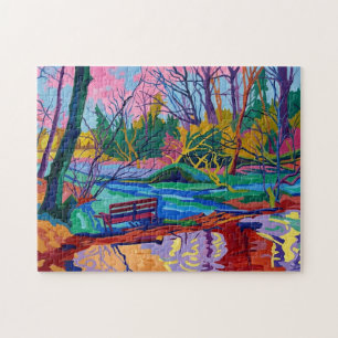 Weidenhall-Damm Sowerby Bridge Vibrante Fauvistisc Puzzle