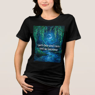 Weidenmond Saille Fließender Fluss Keltische Nacht Tri-Blend Shirt