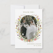 Weidenwiese-Wildblume Hochzeitsstift Foto Dankeskarte (Vorderseite)