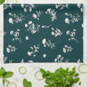 Weidenwilde Blume - aquamarin Geschirrtuch (Gefaltet)