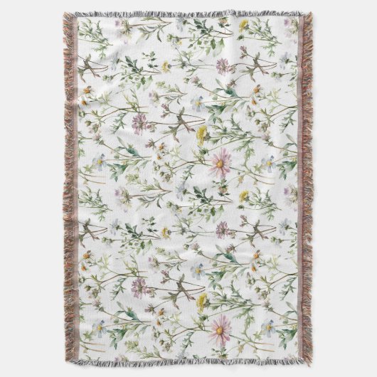 Weidenwilde Blume - zartes Muster Decke (Vorderseite Vertikal)