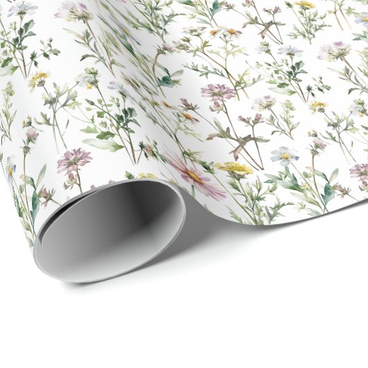 Weidenwilde Blume - zartes Muster Geschenkpapier (Rolleneckpunkt)