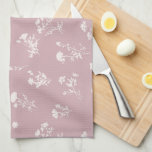 Weidenwilde Blume zartes Muster rot Geschirrtuch<br><div class="desc">Wilde Wiesenmuster - Schwarz-Rosa-Blume</div>