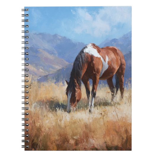 Weidepferd im Mountain Notebook Notizblock (Vorderseite)