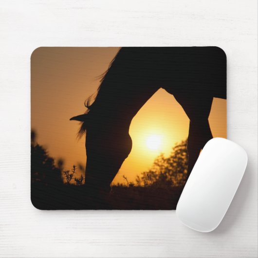 Weidepferd-Silhouette Mousepad (Mit Mouse)