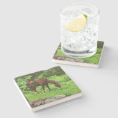 Weidepferd Steinuntersetzer (Seitenansicht)