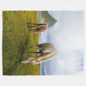 Weidepferde Fleecedecke (Vorderseite (Horizontal))