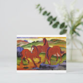 Weidepferde IV (Die Roten Pferde) von Franz Marc Postkarte (Stehend Vorderseite)