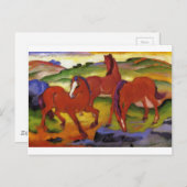 Weidepferde IV (Die Roten Pferde) von Franz Marc Postkarte (Vorne/Hinten)