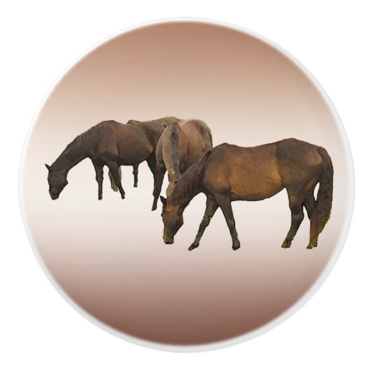 Weidepferde-Keramik Keramikknauf (Vorderseite)