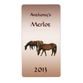 Weidepferde Tierweinetikett (Vorne)