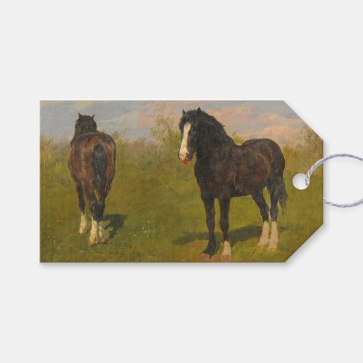 Weidepferde (von Rosa Bonheur) Geschenkanhänger (Vorderseite (Horizontal))