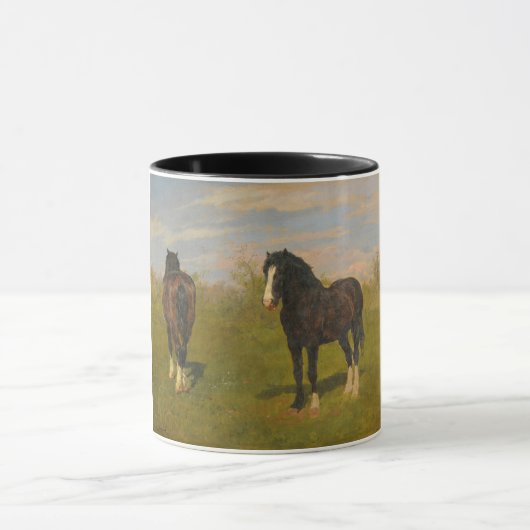 Weidepferde (von Rosa Bonheur) Tasse (Zentrum)