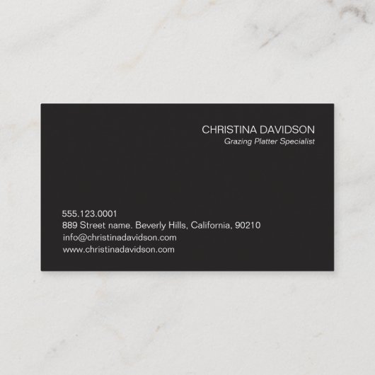 Weideplatter Foto präsentiert moderne Visitenkarte (Rückseite)