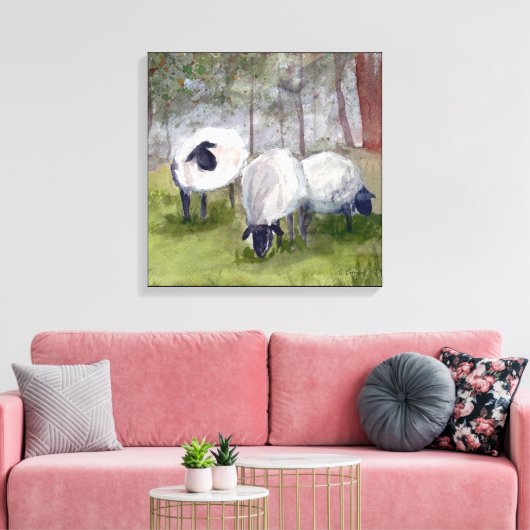 Weideschaf Leinwanddruck (Insitu (Wohnzimmer))