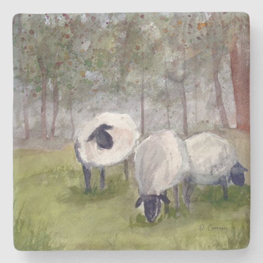 Weideschaf Steinuntersetzer (Vorderseite)