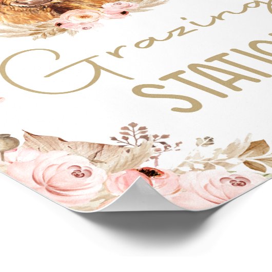 Weidestation Highlander Cow Boho Farm Birthday Poster (Ecke)