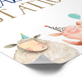 Weidestation Landtiere Barnyard Boy Birthday Poster (Ecke)