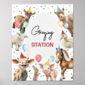 Weidestation Landtiere Boy Birthday Party Poster (Vorne)
