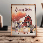 Weidestation Landtiere Geburtstagsparty Poster<br><div class="desc">Machen Sie Ihre Geburtstagsfeier mit unserem Schild "Grazing Station" zum Hit! Dieses bezaubernde Schild wird Ihre Weidestation hervorheben und dem Party eine unterhaltsame Touch verleihen. Das Schild eignet sich hervorragend, um den Kindern einen köstlichen und gesunden Imbiss zu bieten. Egal, ob Sie gewollt haben, eine hausgemachte Weidestation mit Ihren Rezepten...</div>