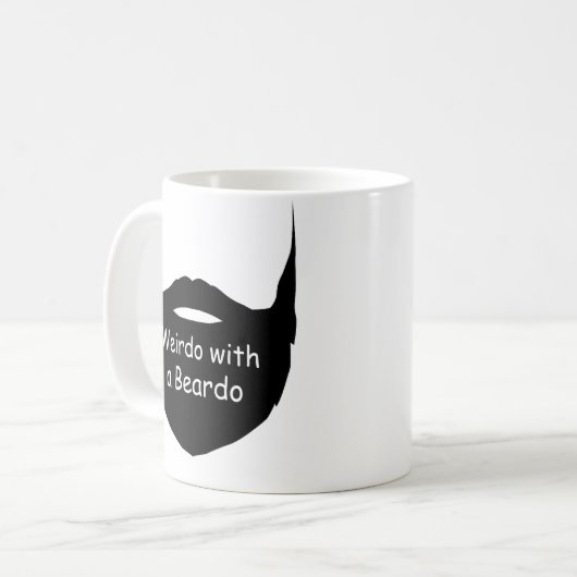 Weido mit einer Beardo-Tasse, Funny Mug, Bart-Tass Kaffeetasse (Vorderseite Links)