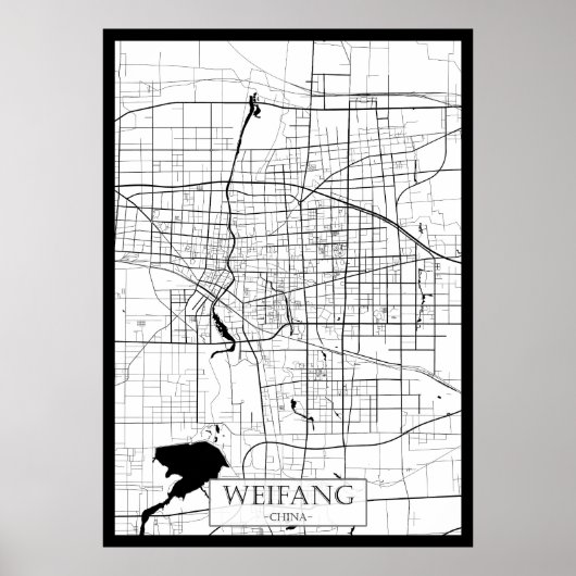 Weifang China Karte Poster (Vorne)
