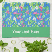 Weigela und Mock Orange Frühlingserblüte in Blau Handtuch (Gefaltet)