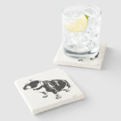 Weight Held in Place Steinuntersetzer (Seitenansicht)