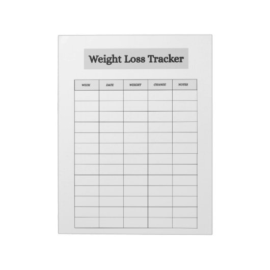 Weight Loss Tracker  Notizblock (Rotiert)