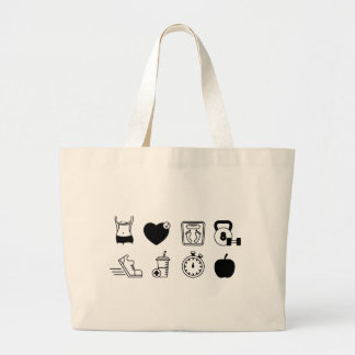 Weight Loss, Workout, Icons Jumbo Stoffbeutel