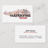 Weight Nutritionist Food Diet Dietologist Visitenkarte (Vorne/Hinten)