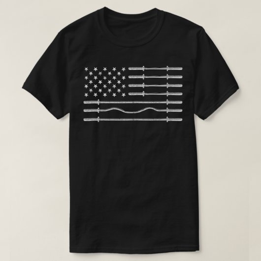 Weightfting Patriotic US Flag Gym Grunge Style A T-Shirt (Design vorne)