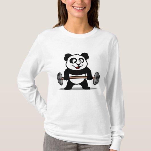 Weightheben Panda T-Shirt (Vorderseite)