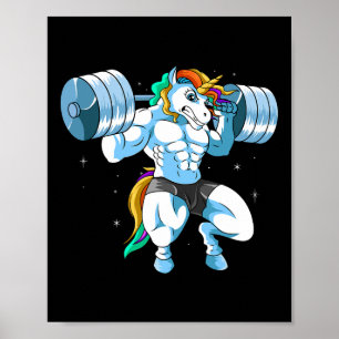 Weightlifing Barbell - Funny Unicorn Weightlifter Poster