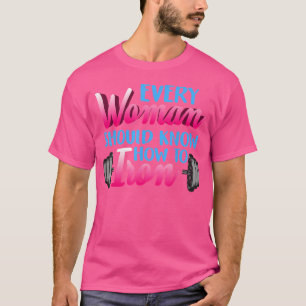 Weightlifing Barbell Weibliche Bodybuilder T-Shirt