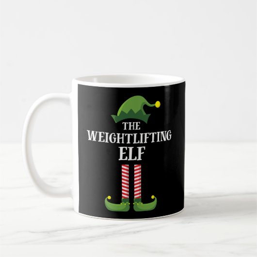 Weightlift Elf Matching Family Group Weihnachten Kaffeetasse (Links)