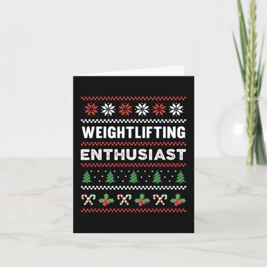 Weightlift-Enthusiasten Ugly Weihnachtssüßer Karte (Vorderseite)